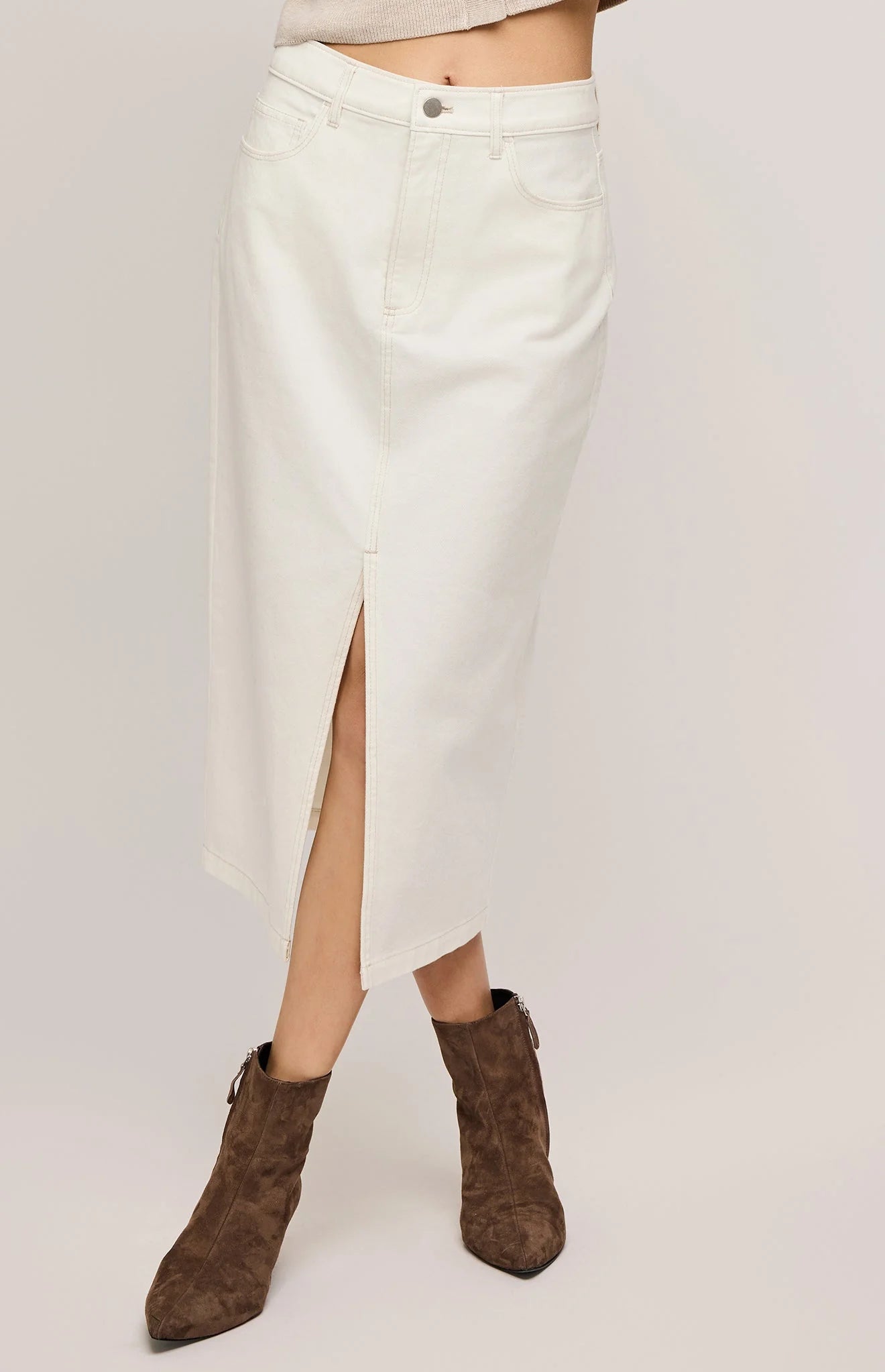 Georgia Midi Skirt - White