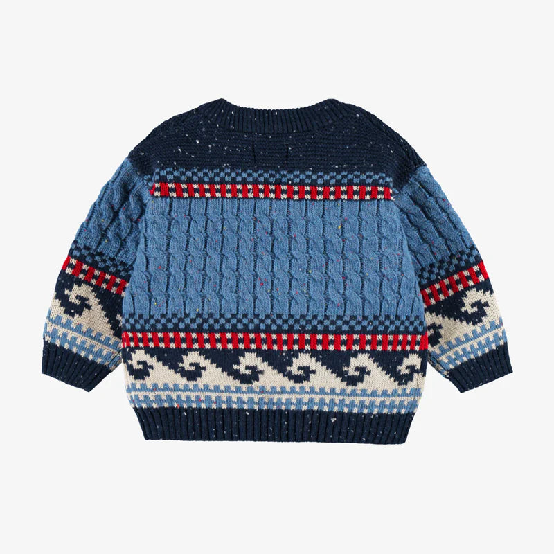 Baby Cable Knit Sweater - Blue