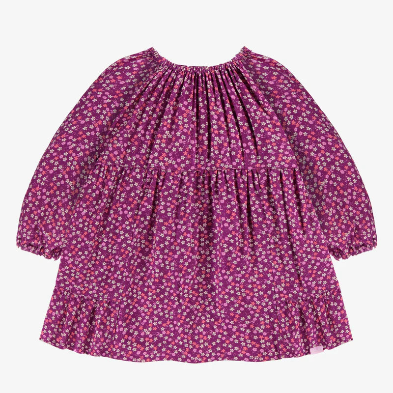 Purple Floral Print Dress