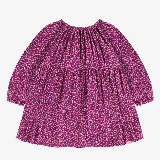 Purple Floral Print Dress