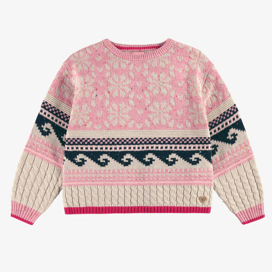 Cable Knit Sweater - Pink