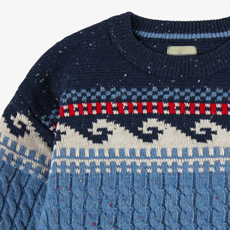 Cable Knit Sweater - Blue