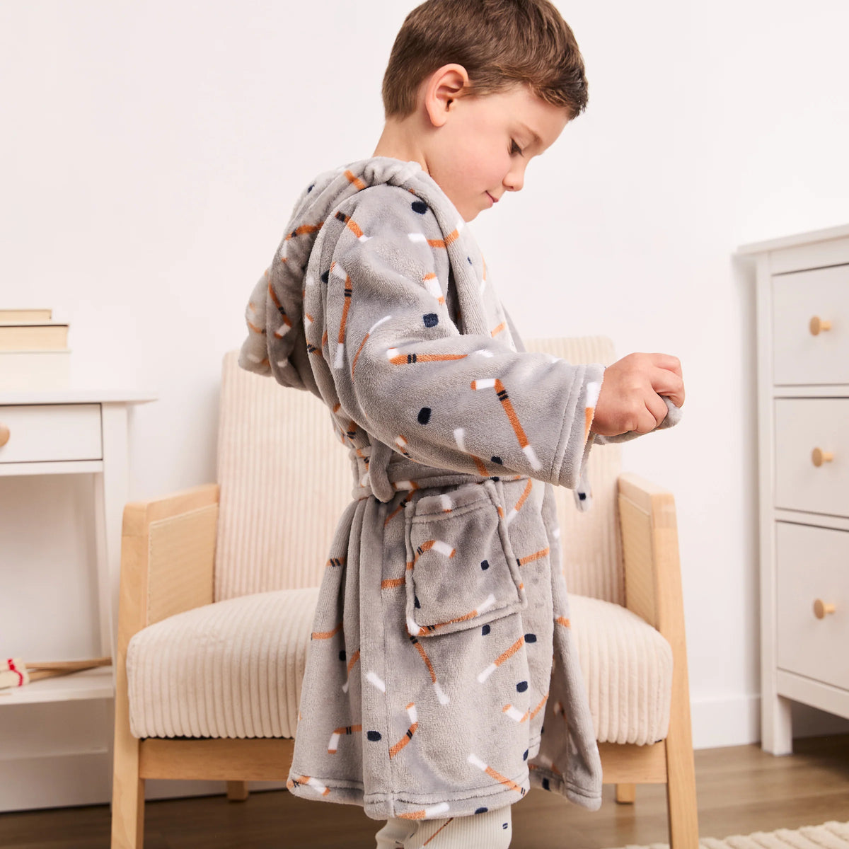 Plush Robe - Fog Grey Slapstick