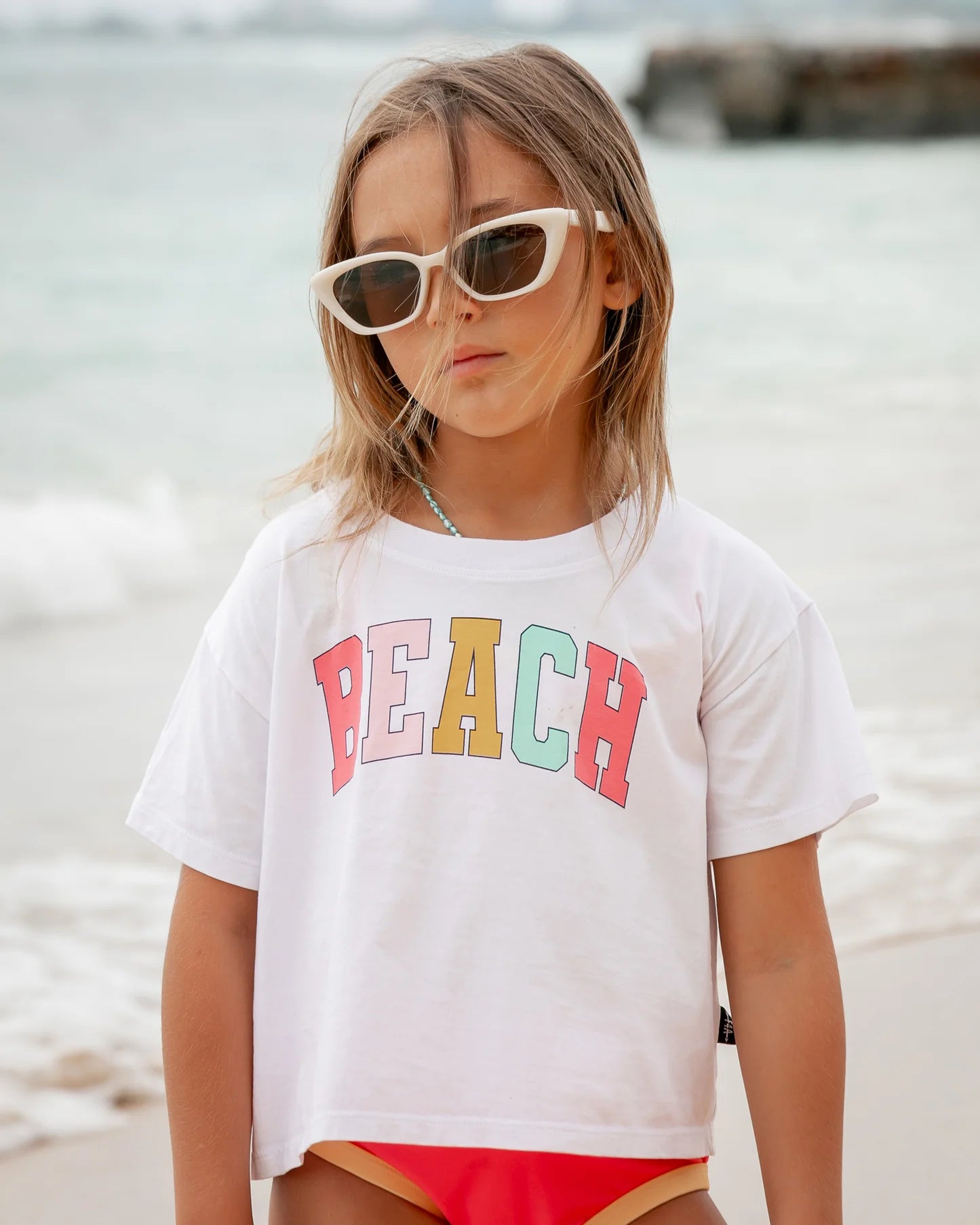 Beach Crop Tee - White
