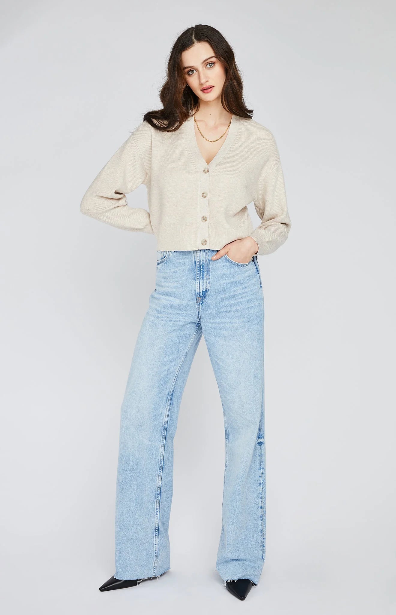 Orville Cardigan - Heather Oatmeal