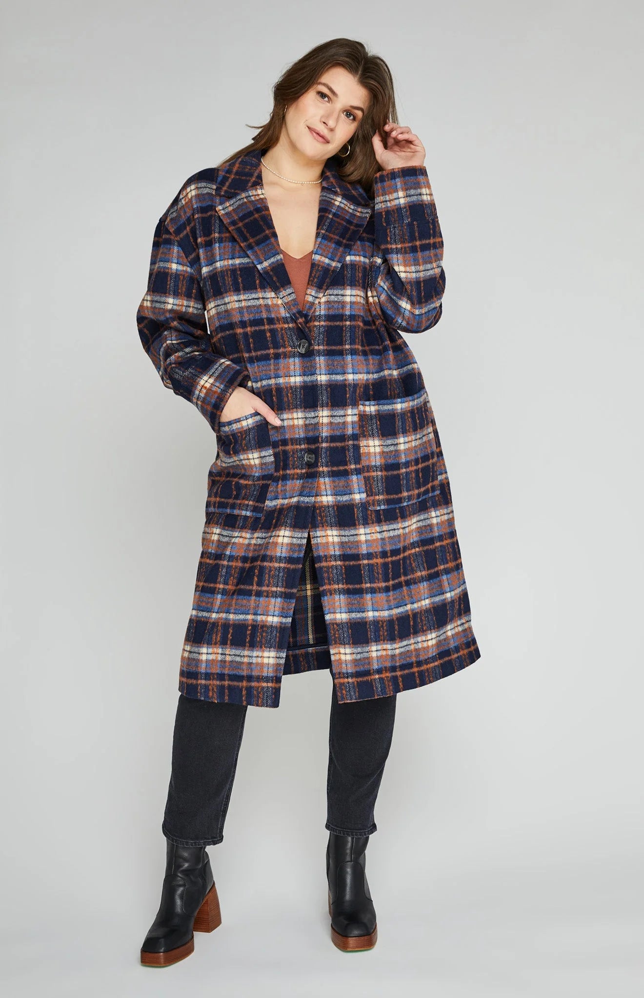 Navy 2025 tartan coat