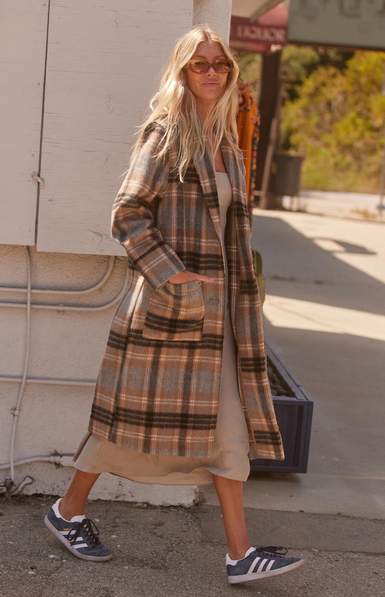 Ezra Coat - Sand Plaid