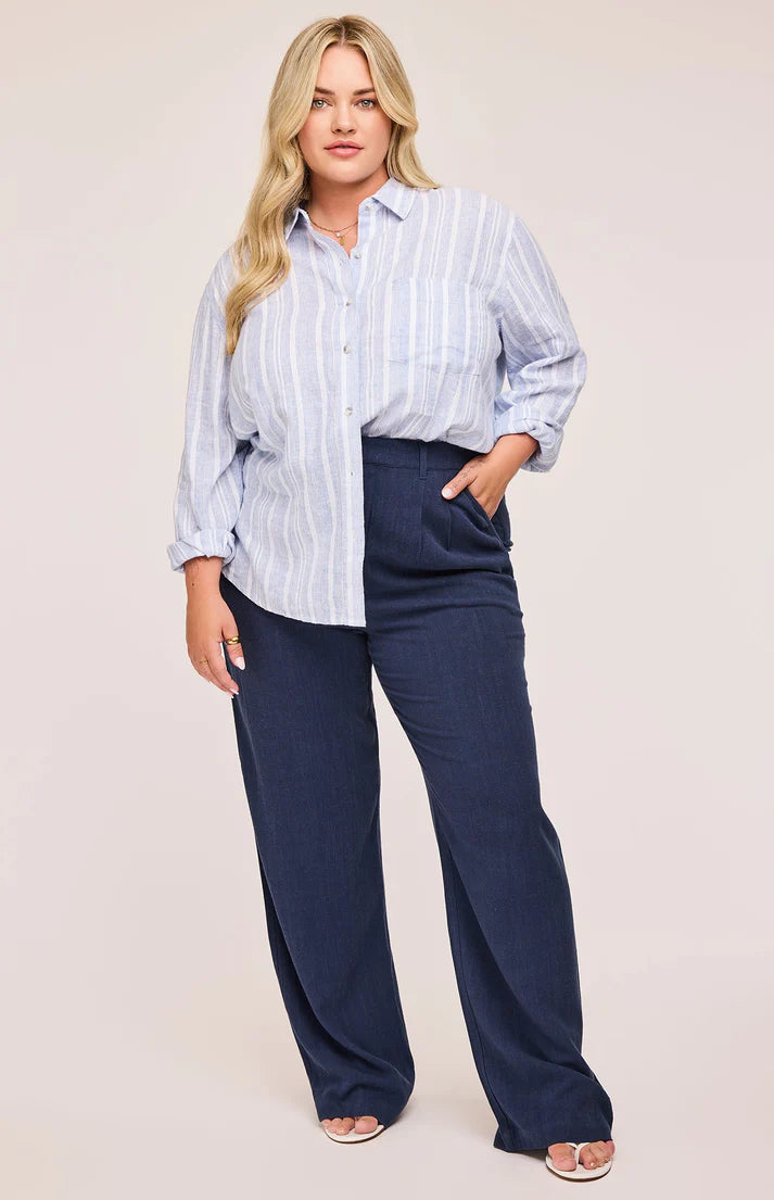Elliot Linen Pant - Navy