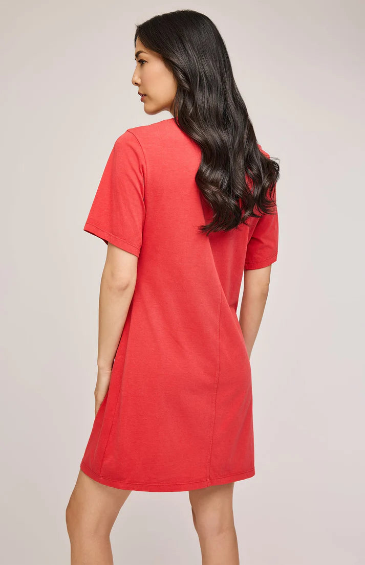 Cindy T-Shirt Dress - Red