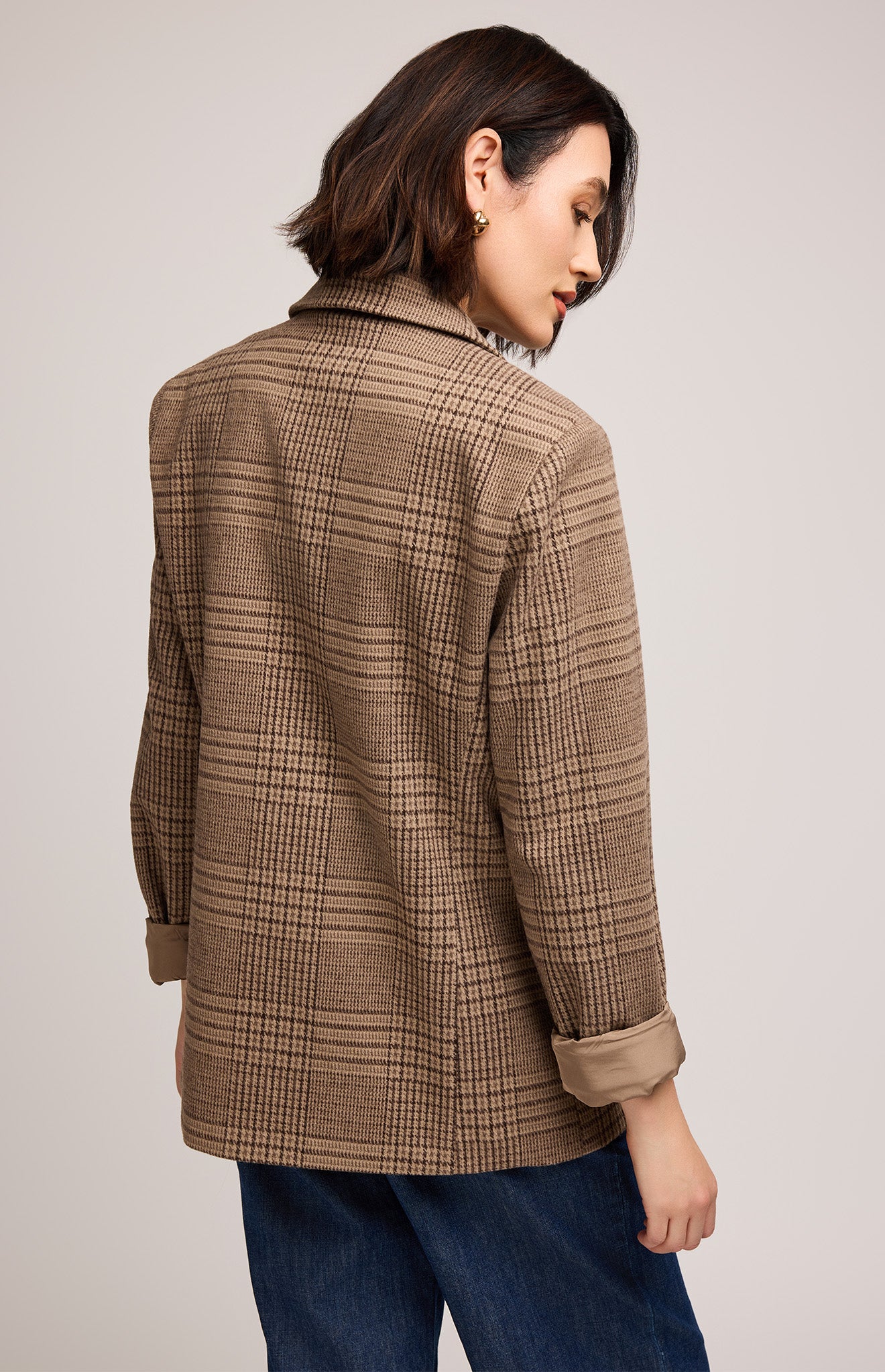 Sapphira Blazer - Chocolate Glencheck Brown