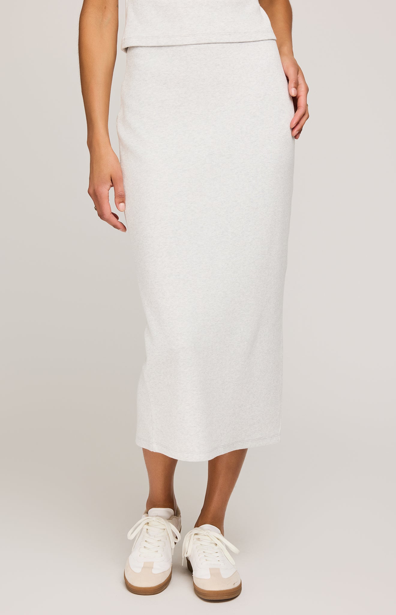 Catalina Midi Skirt - Heather Ash Grey