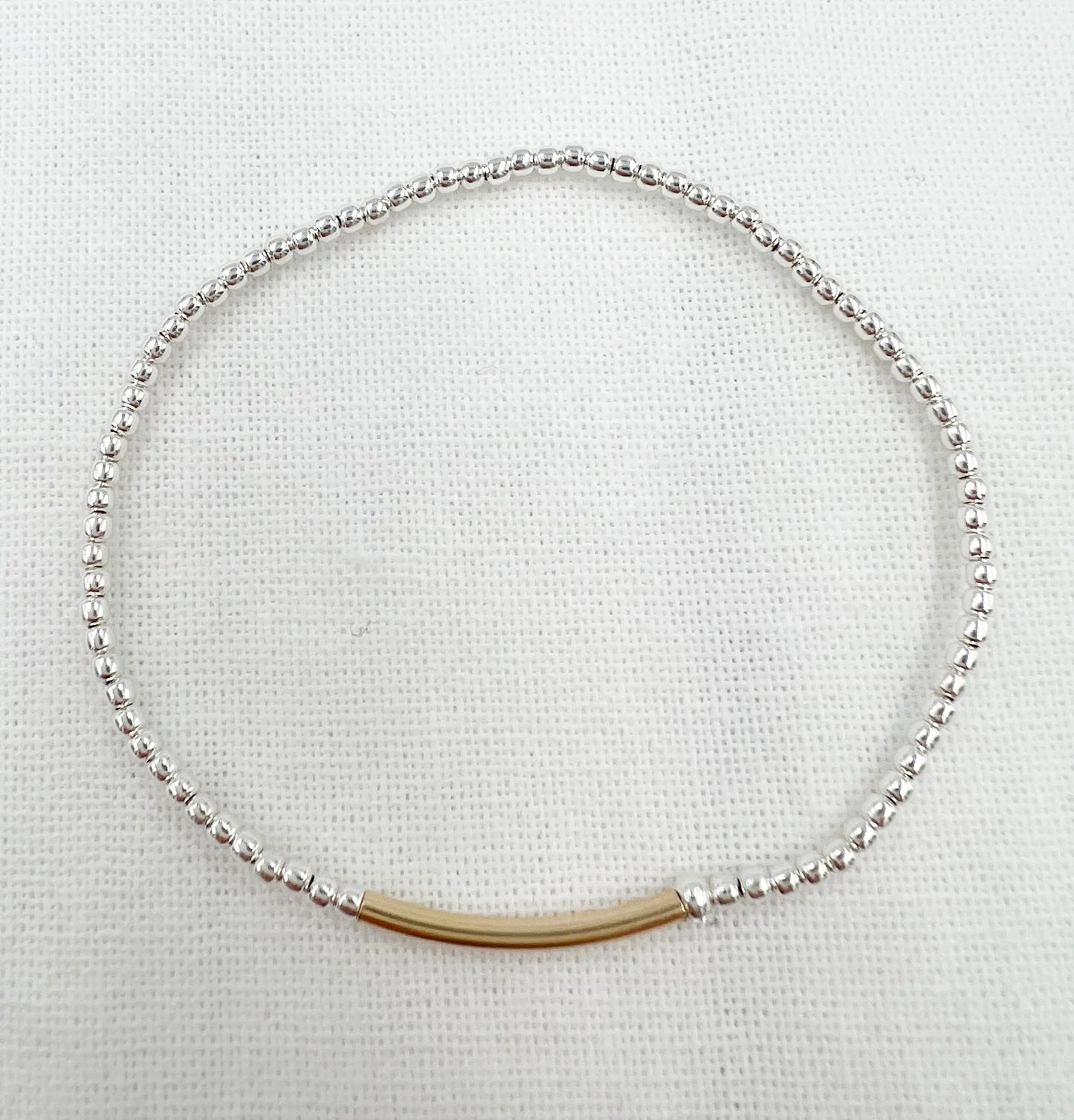 Silver Leave-On Bracelet - Gold Bar