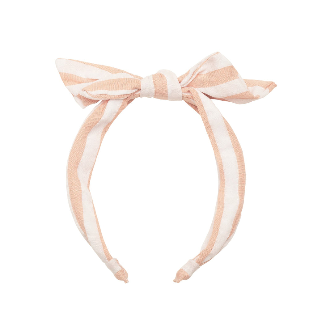 Tie Headband - Pink Stripe