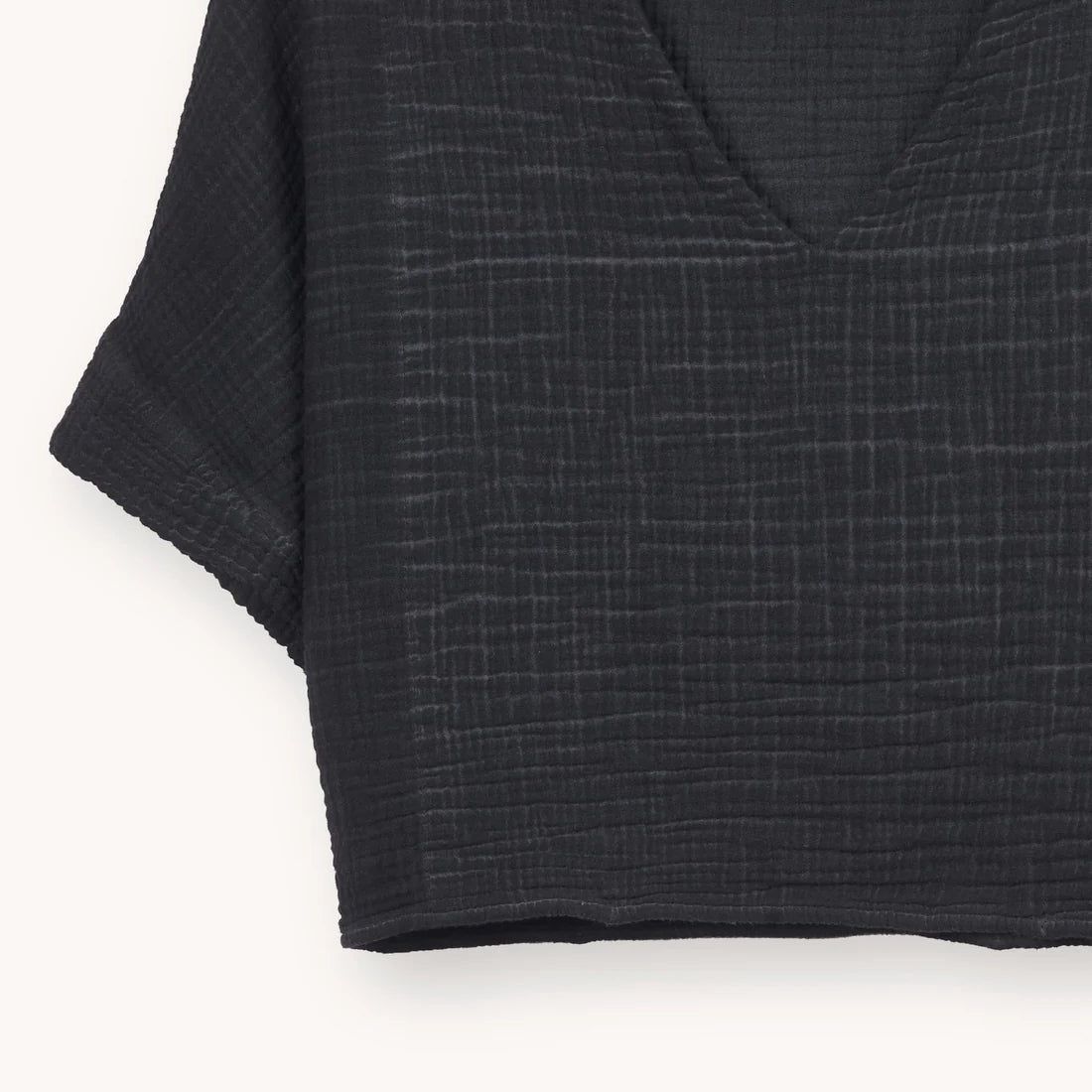 Crinkle Cotton Crop Top - Washed Black (O/S)