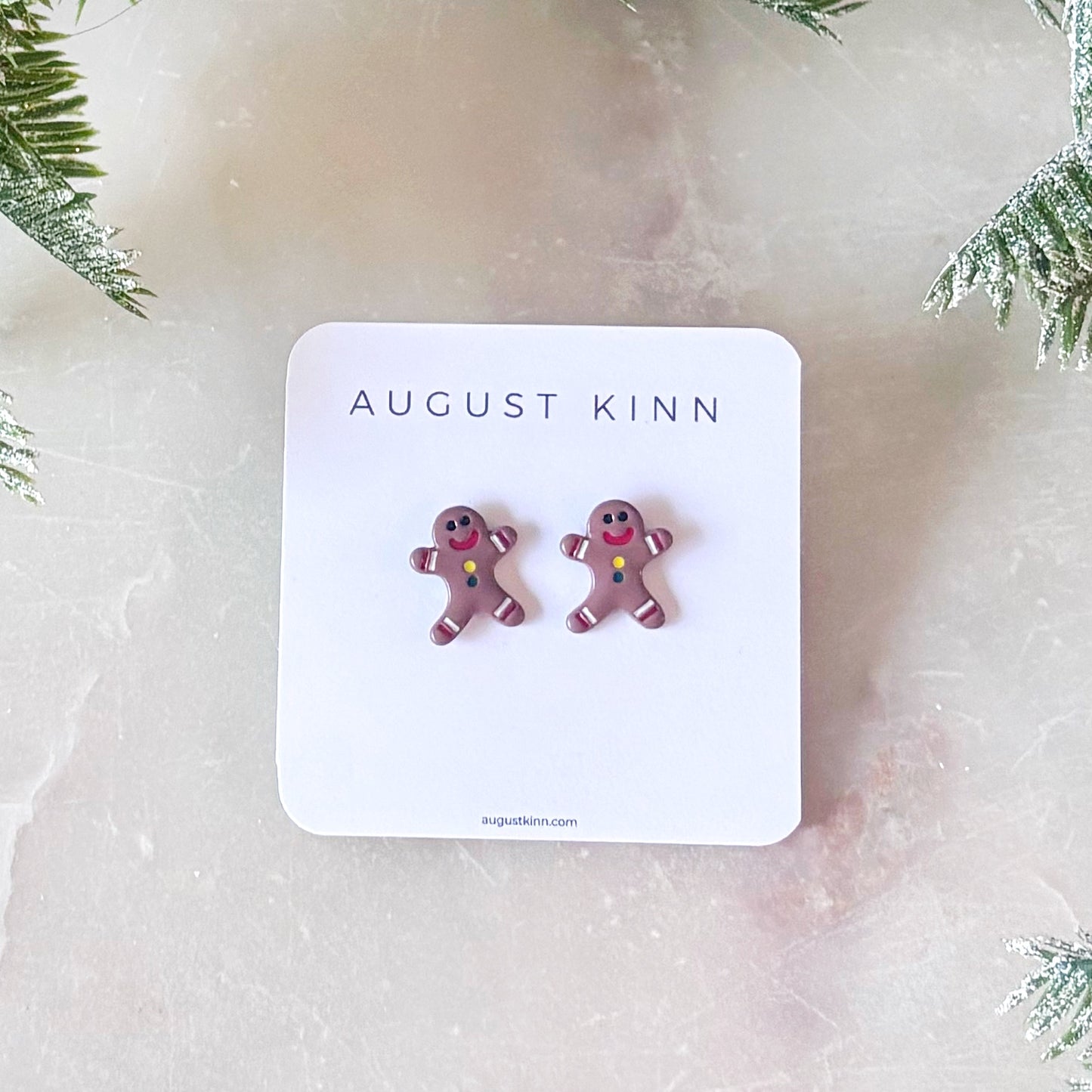 Enamel Earrings - Gingerbread