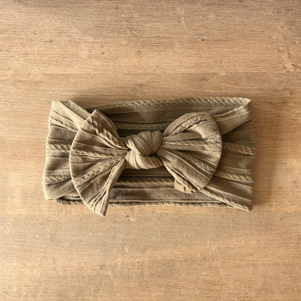 Stretchy Bow Headband - Coffee