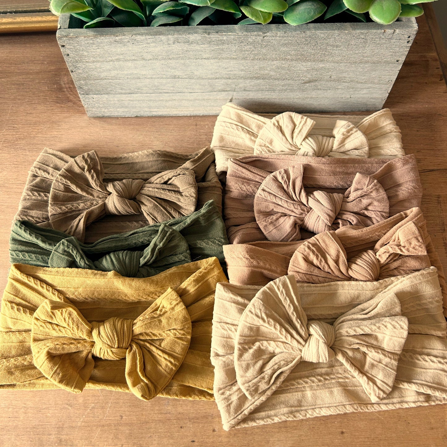 Stretchy Bow Headband - Green