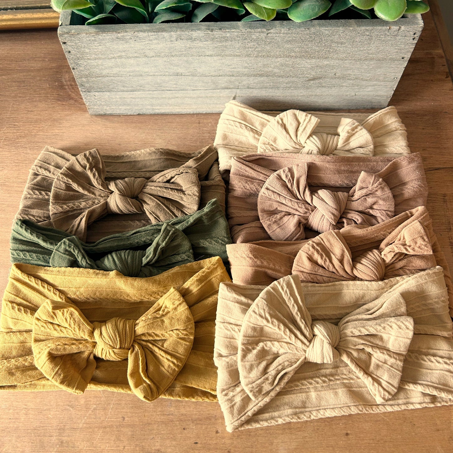 Stretchy Bow Headband - Mustard Yellow