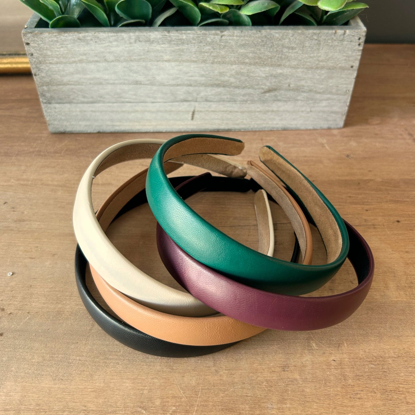 Leatherette Headband - Ivory