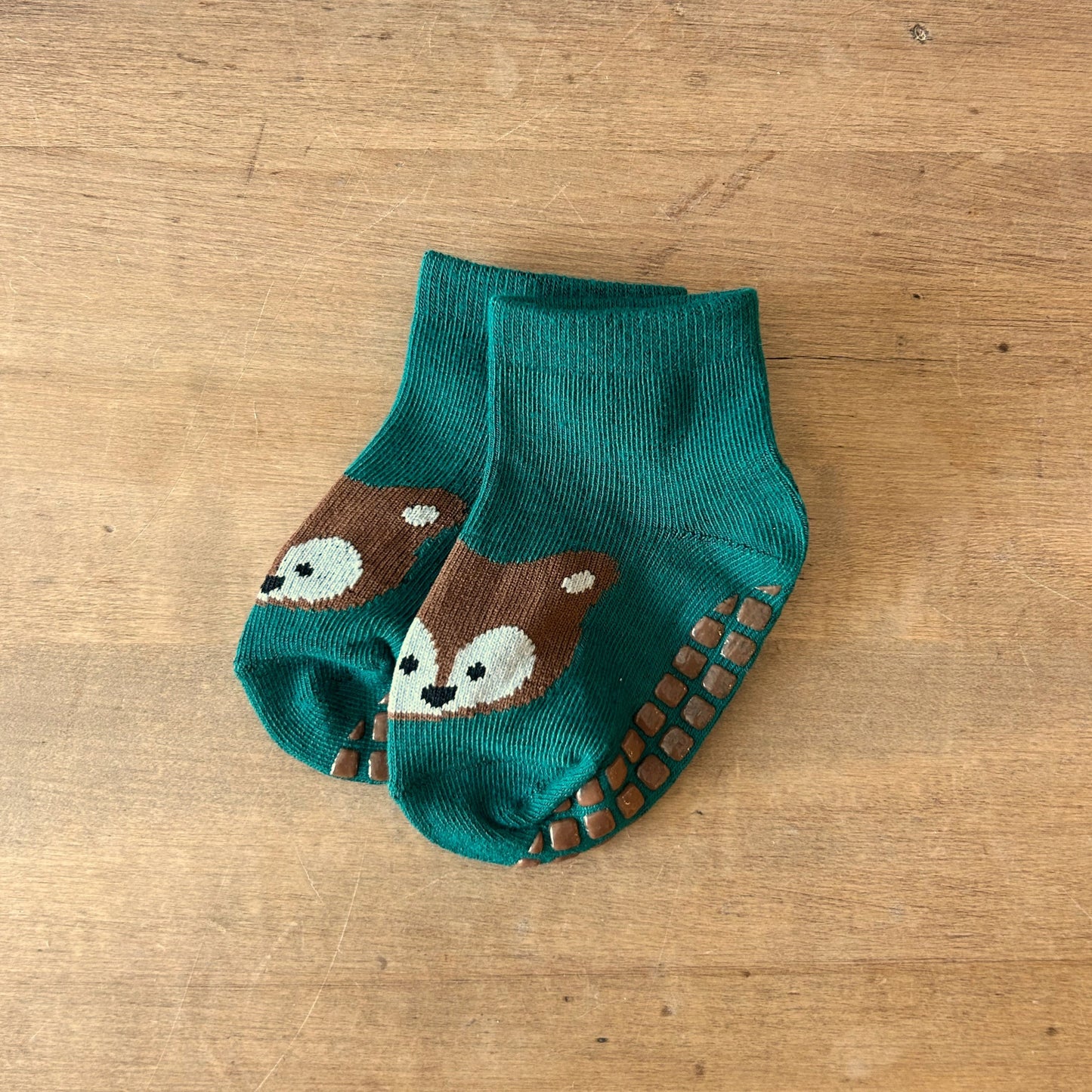 Baby Grip Socks - Green Fox