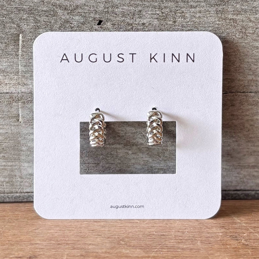 Braided Hoop Earrings - Silver