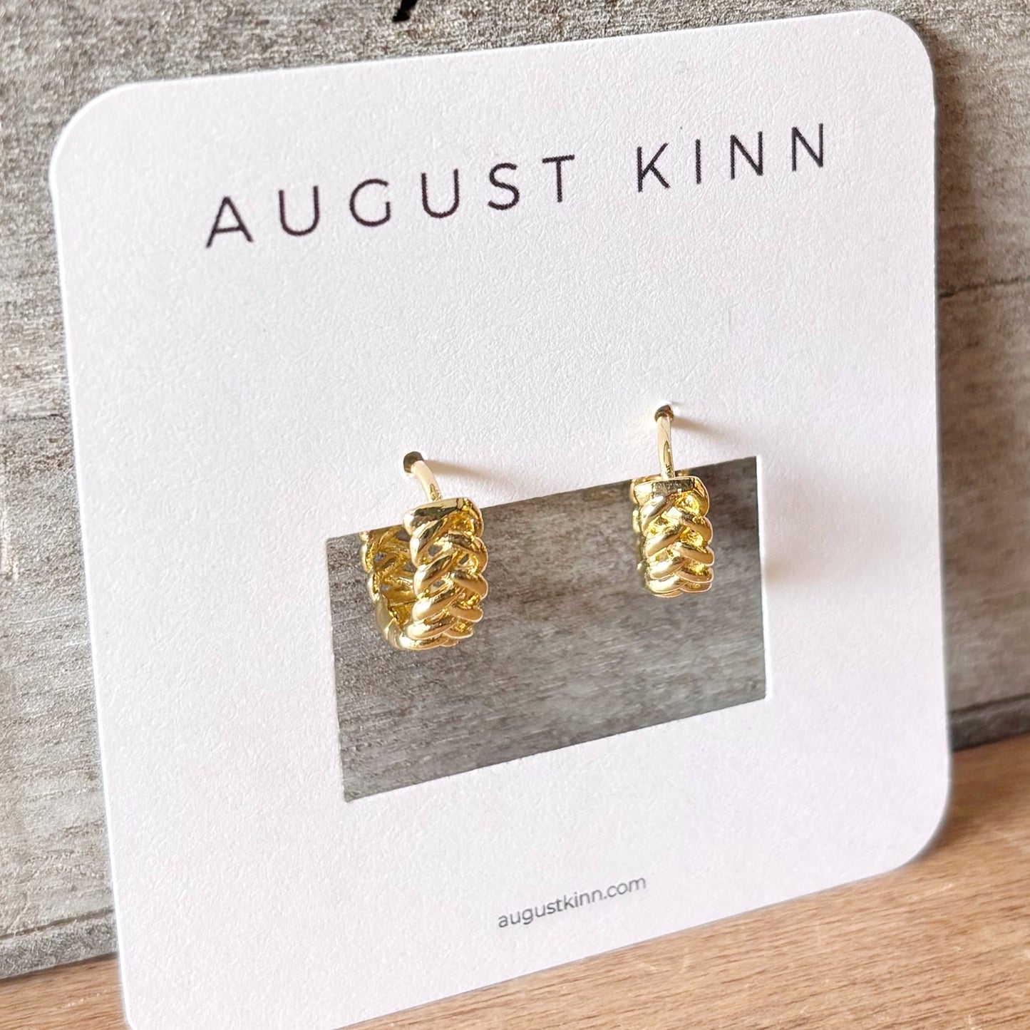 Braided Hoop Earrings - Gold