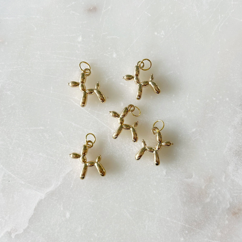 Balloon Dog Charm - Gold
