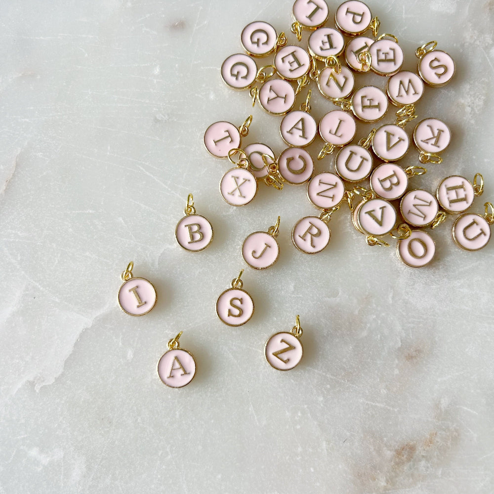 Initial Necklace - Pink
