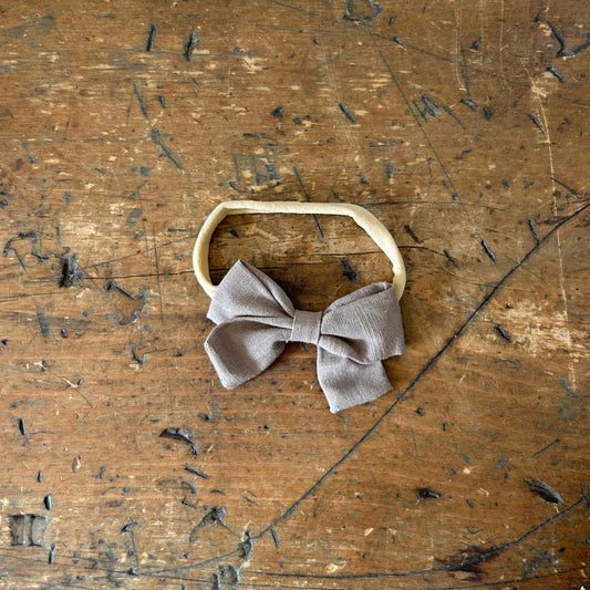 Baby Bow Headband - Mocha