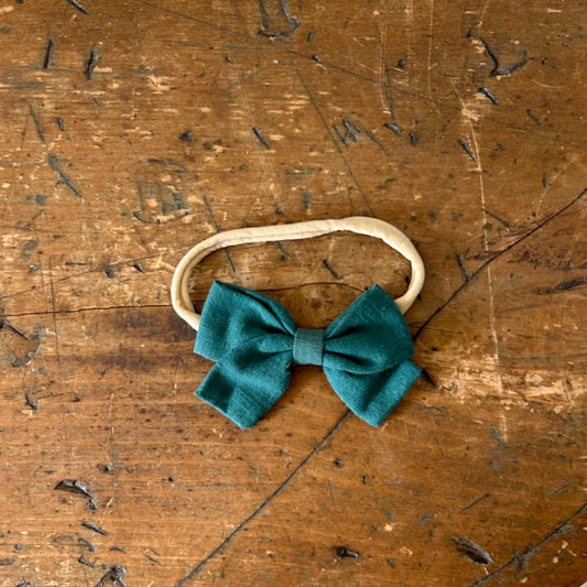Baby Bow Headband - Emerald