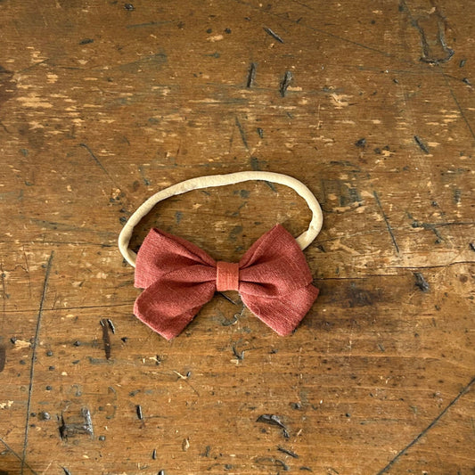 Baby Bow Headband - Clay