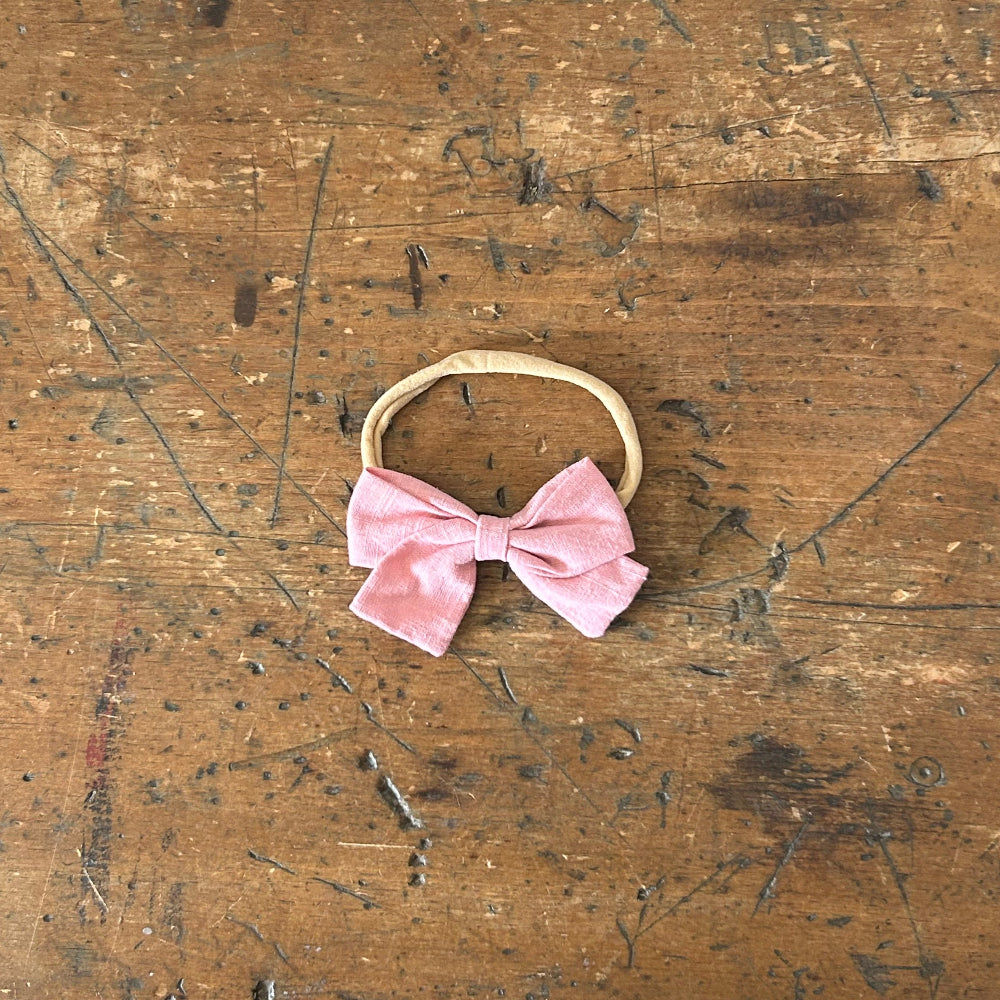 Baby Bow Headband - Dusty Rose