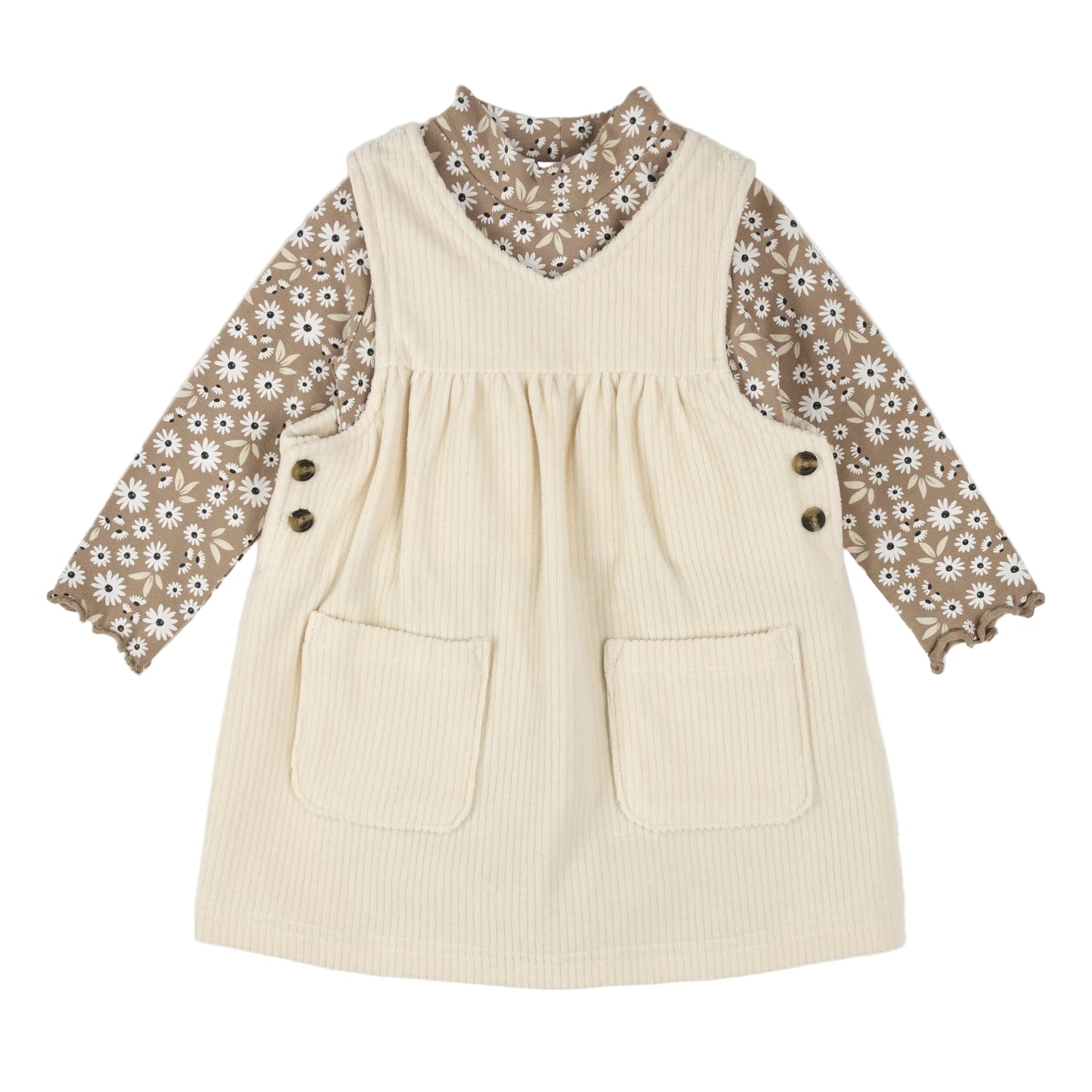 Corduroy Overall Dress Set - Daisy
