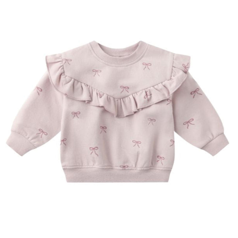 Ruffle Fleece Sweatshirt - Bows