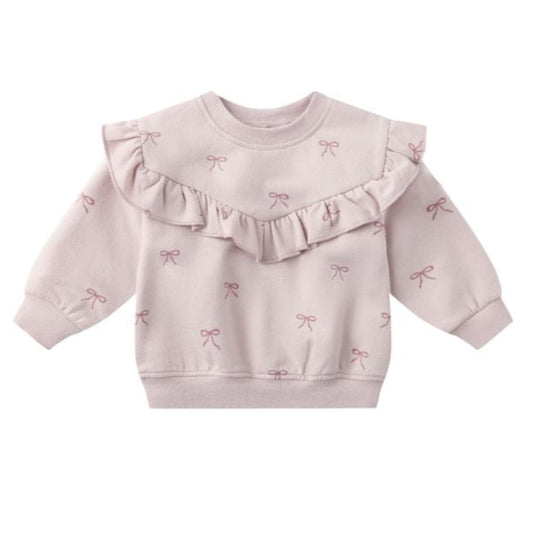 Ruffle Fleece Sweatshirt - Bows
