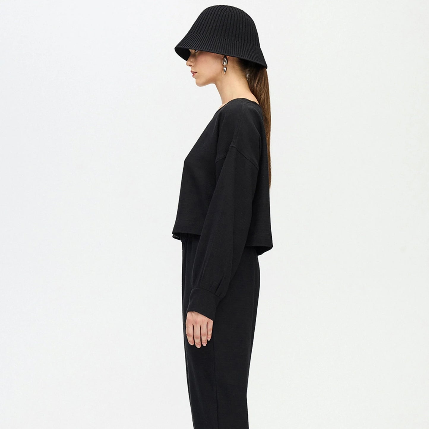 Crop Blouse - Black (O/S)