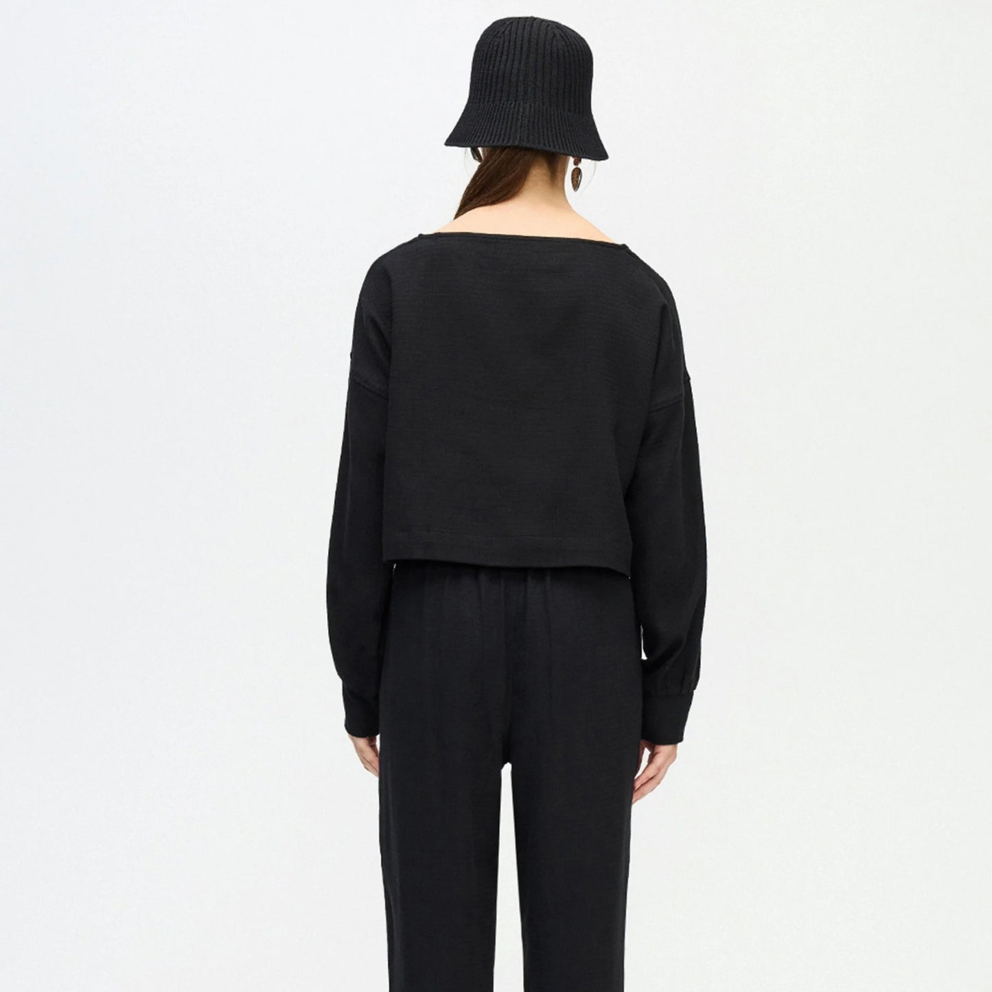 Crop Blouse - Black (O/S)