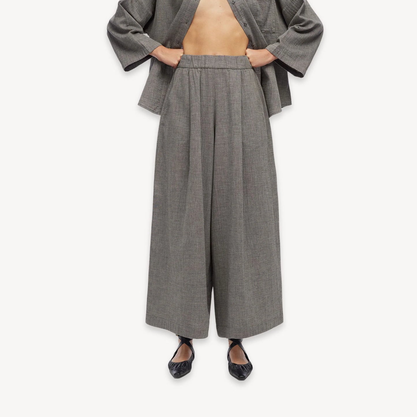 Wide Leg Palazzo Pants - (O/S)