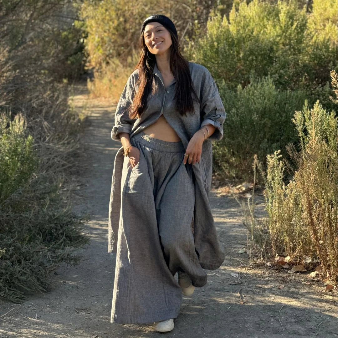 Wide Leg Palazzo Pants - (O/S)