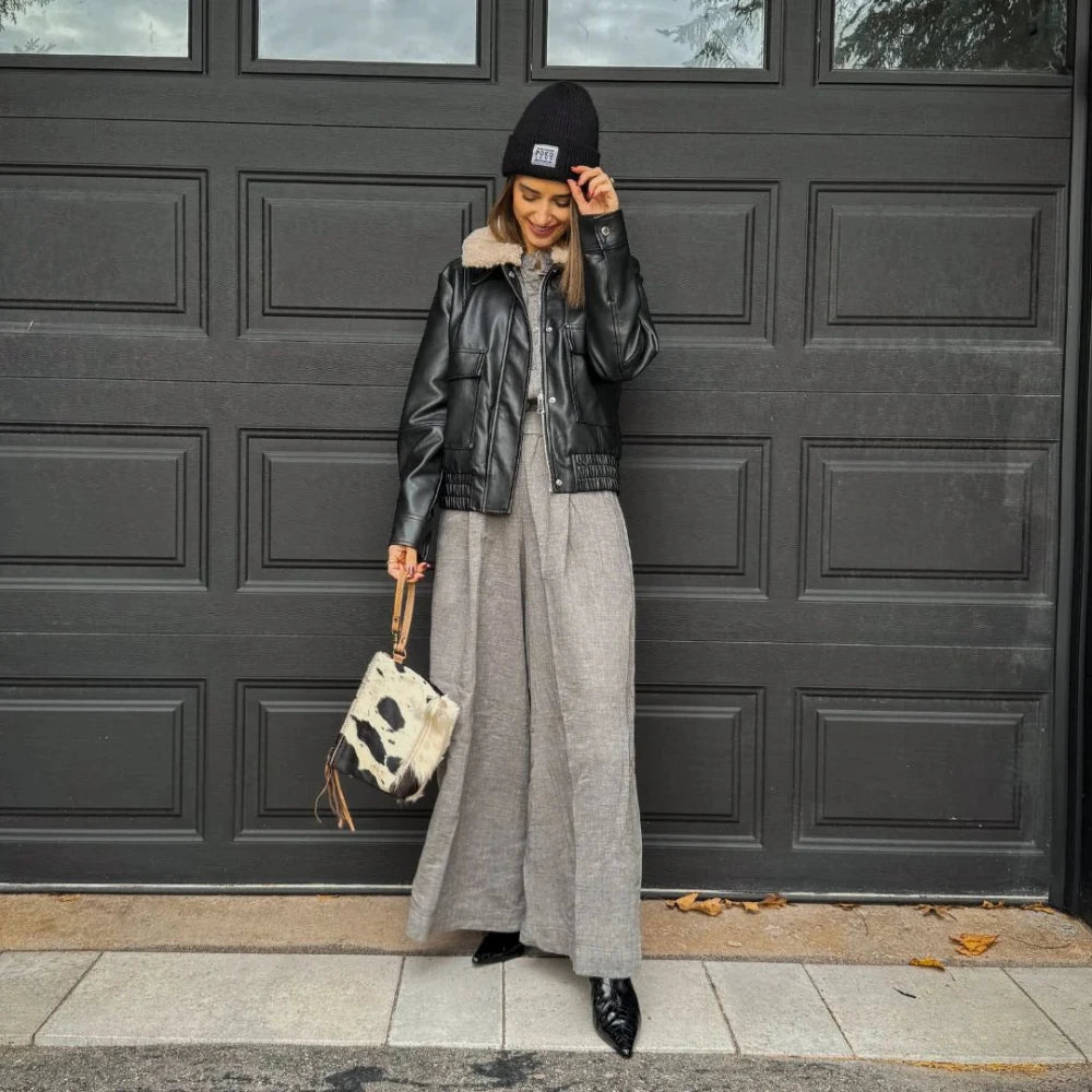 Wide Leg Palazzo Pants - (O/S)