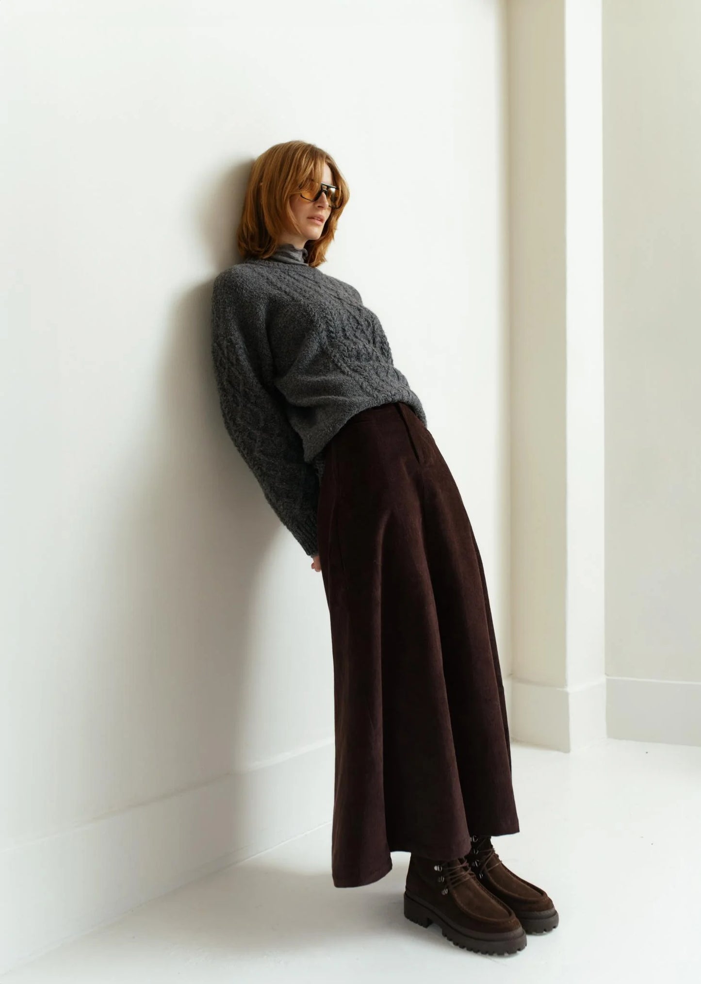 Rayna Cable Sweater - Dark Stone Mix