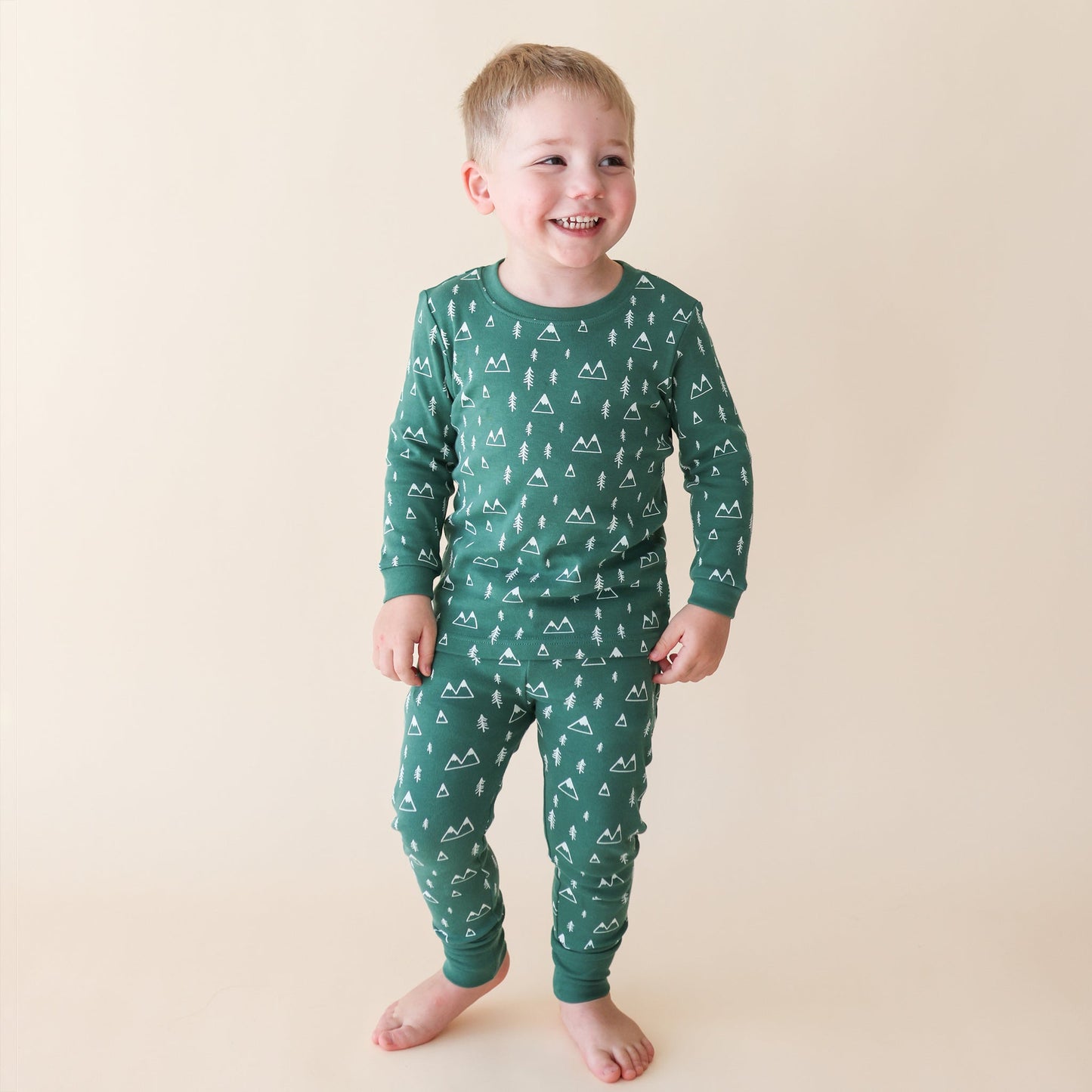 Organic Kids’ Holiday Pajamas - Mountains