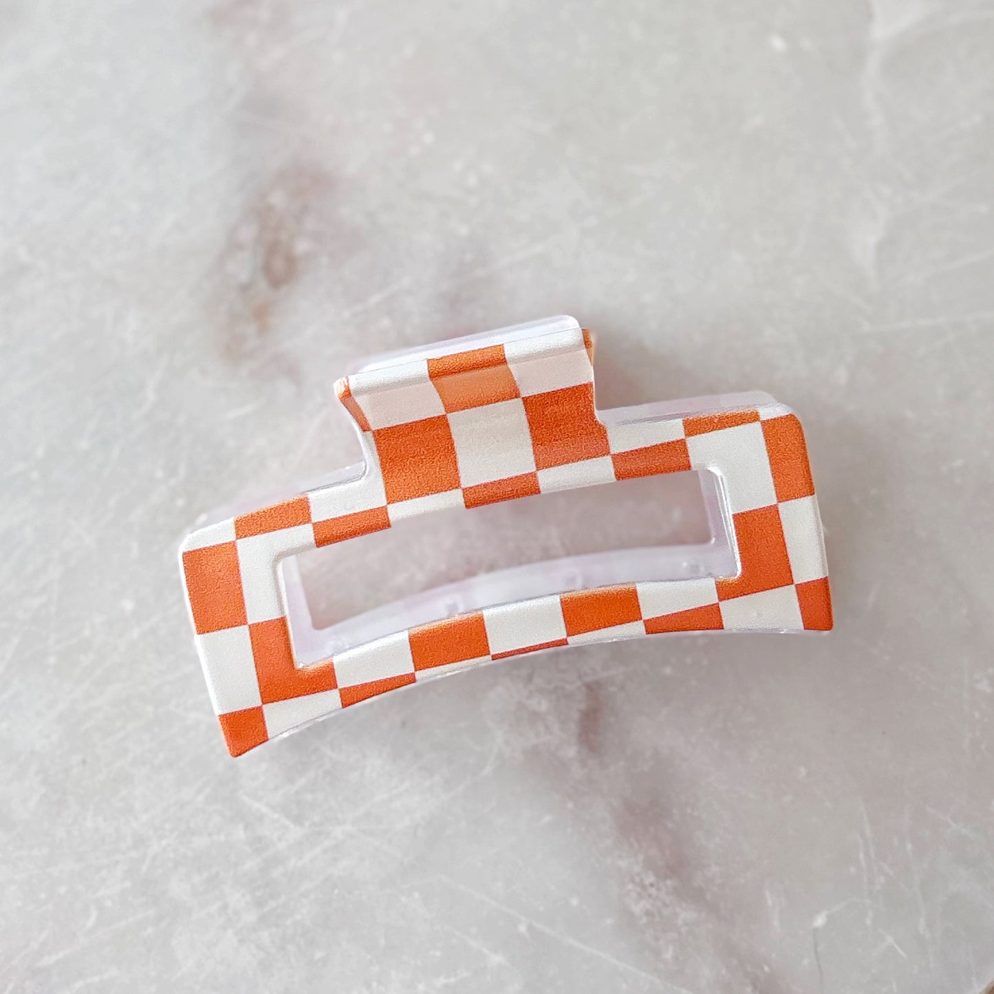 Large Claw Clip - Checkered Marigold