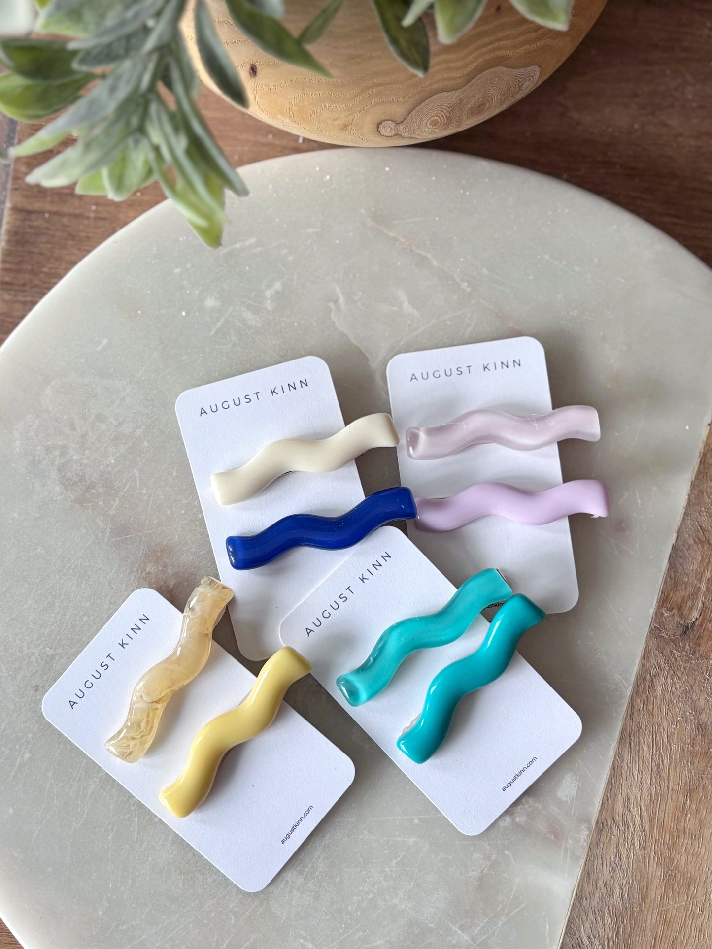 Acrylic Wave Hair Clips - Nautical