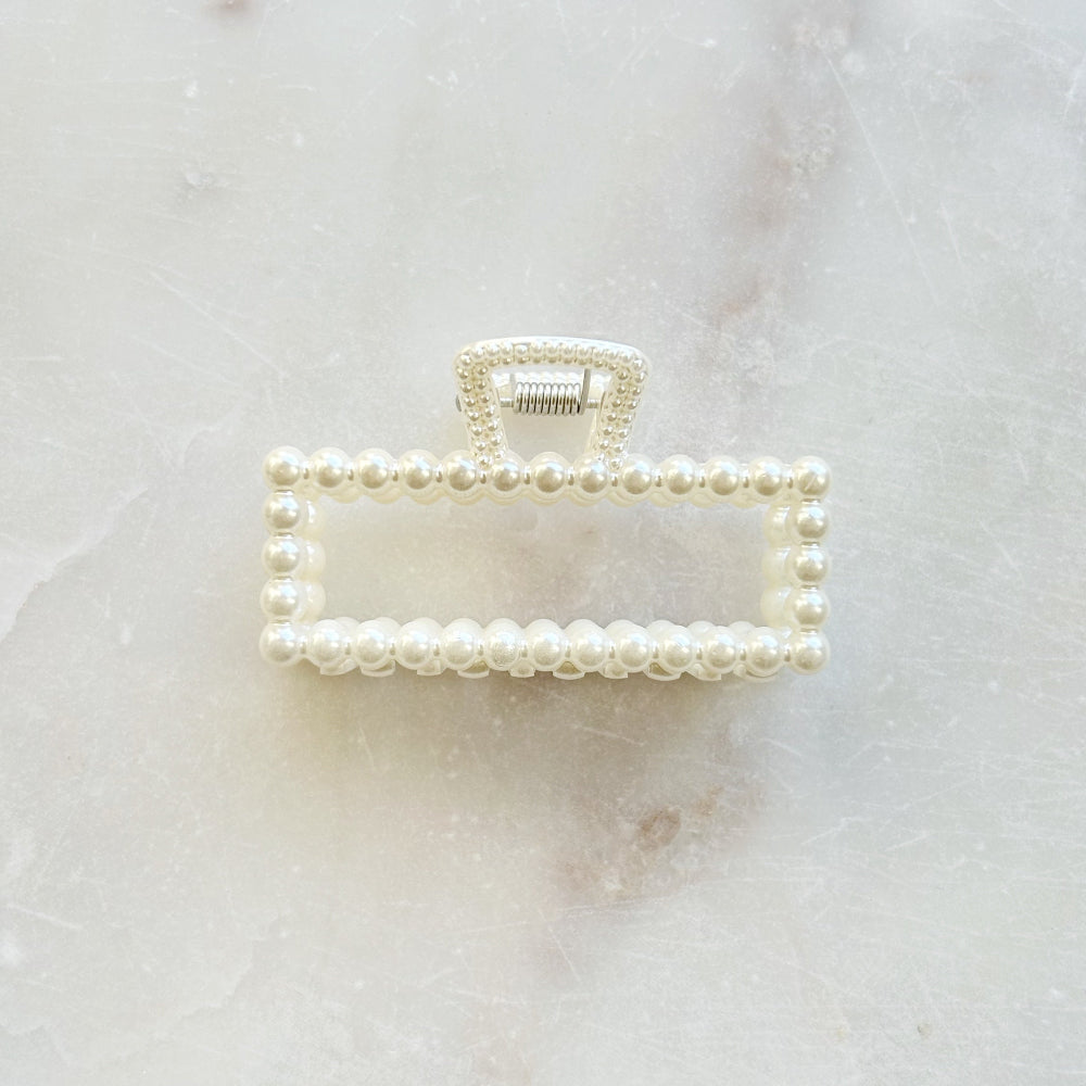 Pearl Claw Clip - Rectangle