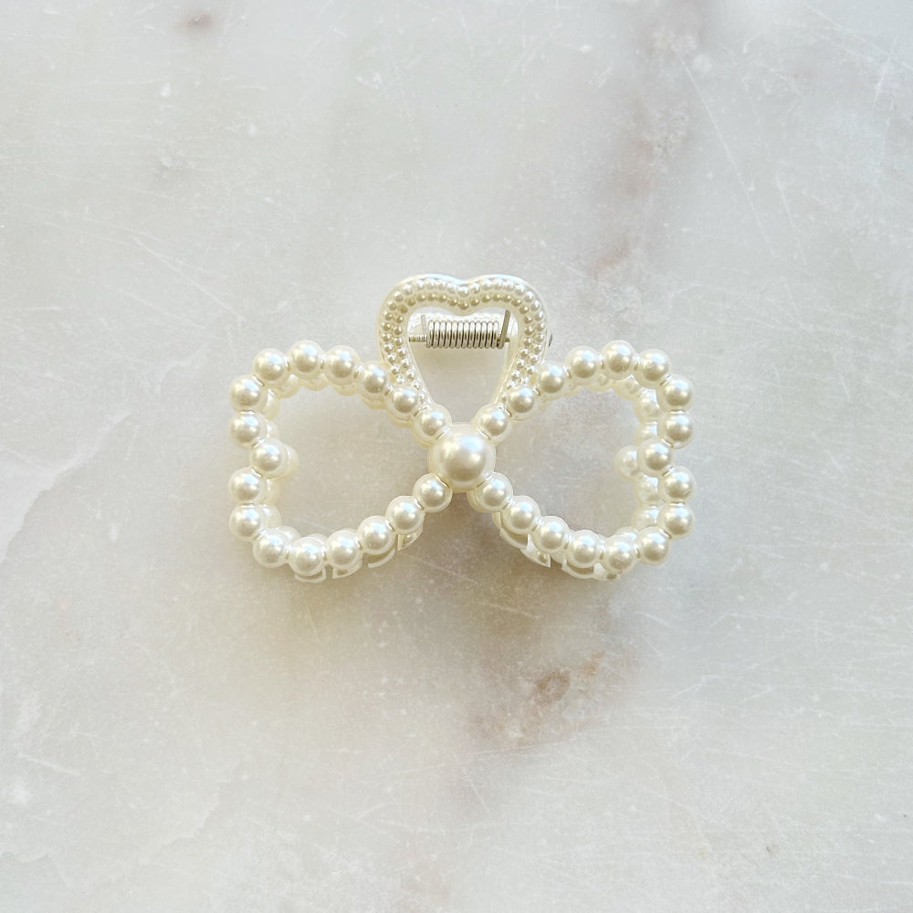 Pearl Claw Clip - Hearts