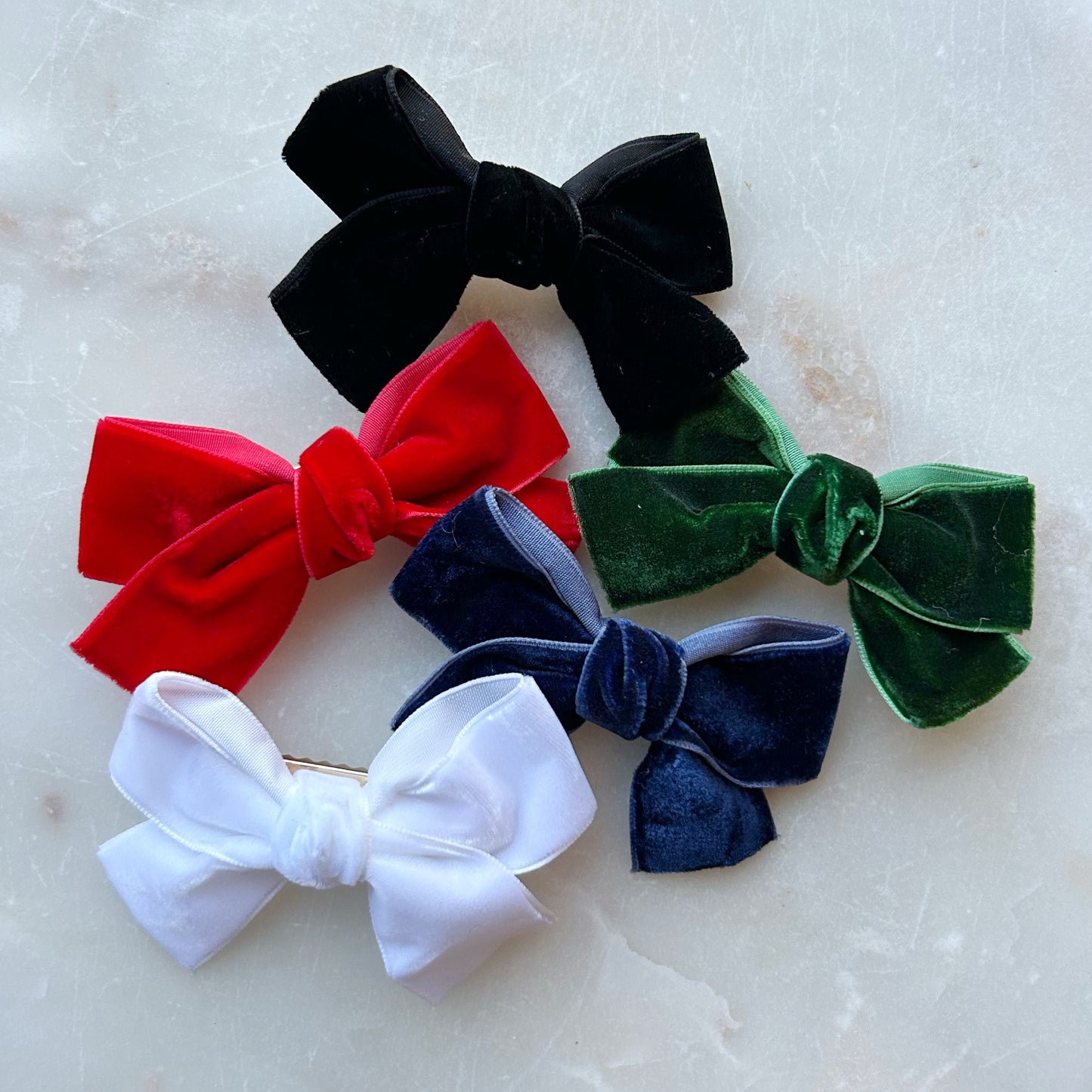 Velvet Bow Hair Clip - Emerald