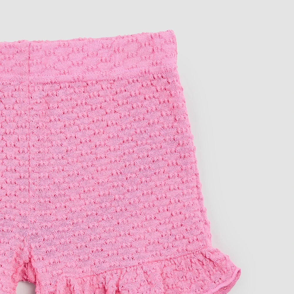 Ruffled Tank Top and Short Set - Magenta