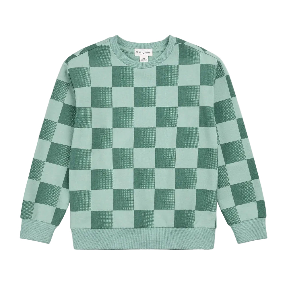 Crewneck Sweatshirt - Turquoise Check