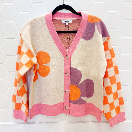 Ecru Cardigan - Flowers